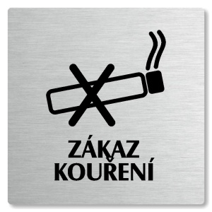 Zákaz kouření, 80x80mm, stříbrná, Nevada